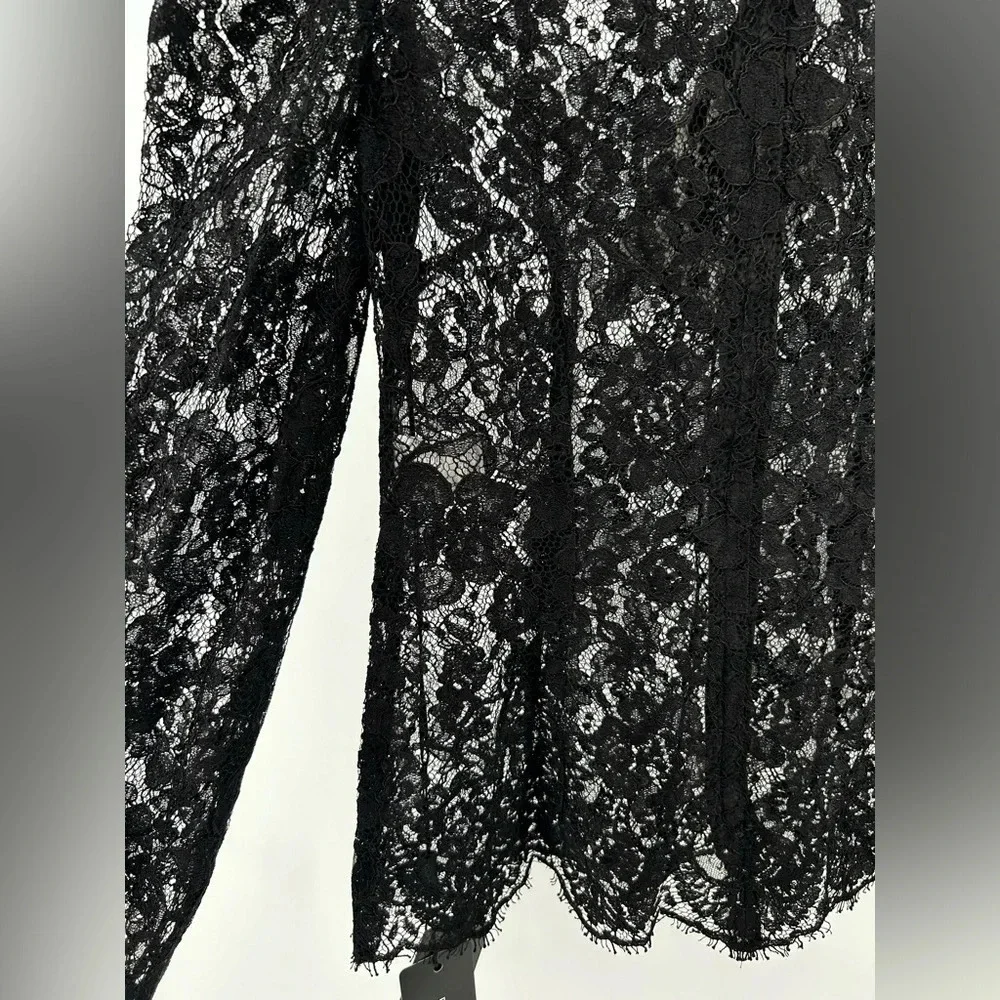 NWT Dolce & Gabbana L/s Lace Blouse Shirt with Rhinestone SIZE IT40 US SMALL - Picture 7 of 14